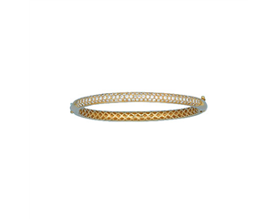 18k Yellow  Gold Pave Set Diamond Bangle 2.00ctw